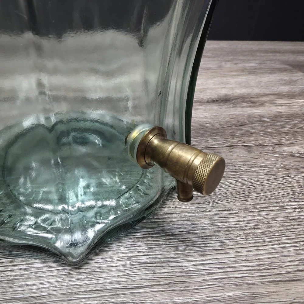 Antique Glass Pitcher Dispenser W/Brass Spout - 15